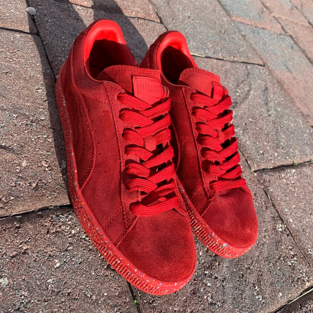 Red Suede Puma Sneakers